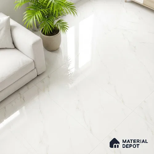 Marble Look Wall & Floor Tile TL 08884 | Glossy Finish 4 ft x 2 ft Vitrified Tile - 9 mm | Suitable For Kitchen, Bathroom, Bedroom & Office