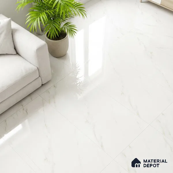 Marble Look Wall & Floor Tile TL 08884 | Glossy Finish 4 ft x 2 ft Vitrified Tile - 9 mm | Suitable For Kitchen, Bathroom, Bedroom & Office