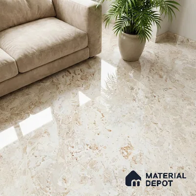 Marble Look Wall & Floor Tile TL 08885 | Glossy Finish 4 ft x 2 ft Vitrified Tile - 9 mm | Suitable For Kitchen, Bathroom, Bedroom & Office