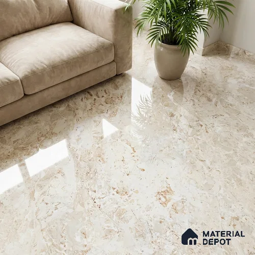 Marble Look Wall & Floor Tile TL 08885 | Glossy Finish 4 ft x 2 ft Vitrified Tile - 9 mm | Suitable For Kitchen, Bathroom, Bedroom & Office