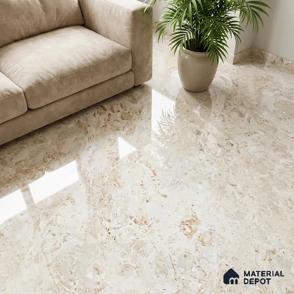 Marble Look Wall & Floor Tile TL 08885 | Glossy Finish 4 ft x 2 ft Vitrified Tile - 9 mm | Suitable For Kitchen, Bathroom, Bedroom & Office
