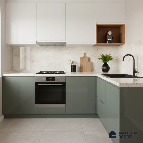 Marble Look Wall & Floor Tile TL 08885 | Glossy Finish 4 ft x 2 ft Vitrified Tile - 9 mm | Suitable For Kitchen, Bathroom, Bedroom & Office