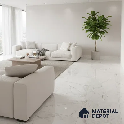 Marble Look Wall & Floor Tile TL 08889 | Glossy Finish 4 ft x 2 ft Vitrified Tile - 9 mm | Suitable For Kitchen, Bathroom, Bedroom & Office