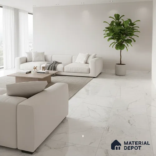 Marble Look Wall & Floor Tile TL 08889 | Glossy Finish 4 ft x 2 ft Vitrified Tile - 9 mm | Suitable For Kitchen, Bathroom, Bedroom & Office