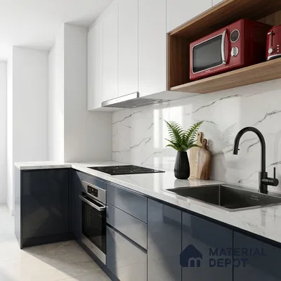 Marble Look Wall & Floor Tile TL 08892 | Glossy Finish 4 ft x 2 ft Vitrified Tile - 9 mm | Suitable For Kitchen, Bathroom, Bedroom & Office