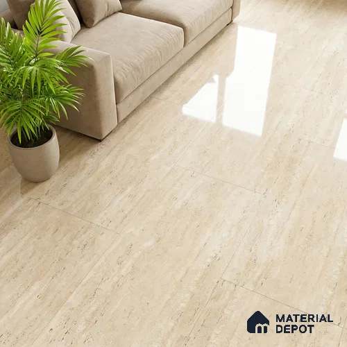 Stone Look Wall & Floor Tile TL 08894 | Glossy Finish 4 ft x 2 ft Vitrified Tile - 9 mm | Suitable For Kitchen, Bathroom, Bedroom & Office