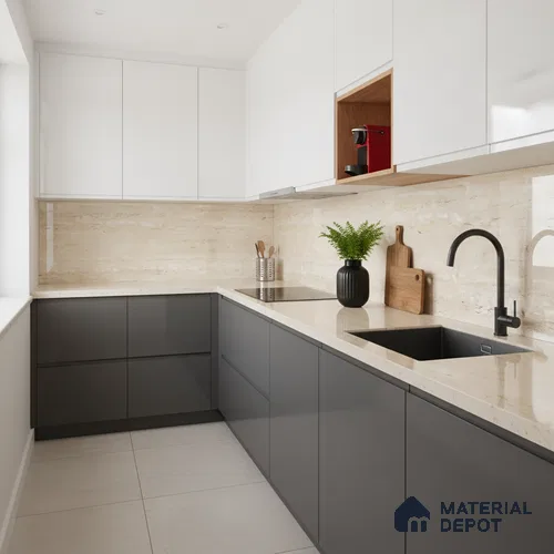 Stone Look Wall & Floor Tile TL 08894 | Glossy Finish 4 ft x 2 ft Vitrified Tile - 9 mm | Suitable For Kitchen, Bathroom, Bedroom & Office