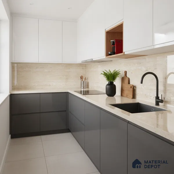 Stone Look Wall & Floor Tile TL 08894 | Glossy Finish 4 ft x 2 ft Vitrified Tile - 9 mm | Suitable For Kitchen, Bathroom, Bedroom & Office