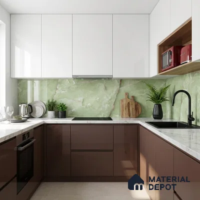Patterned Look Wall & Floor Tile TL 08896 | Glossy Finish 4 ft x 2 ft Vitrified Tile - 9 mm | Suitable For Kitchen, Bathroom, Bedroom & Office