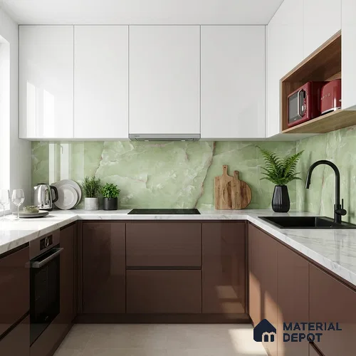 Patterned Look Wall & Floor Tile TL 08896 | Glossy Finish 4 ft x 2 ft Vitrified Tile - 9 mm | Suitable For Kitchen, Bathroom, Bedroom & Office