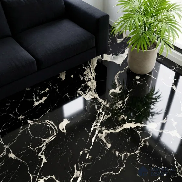 Marble Look Wall & Floor Tile TL 08901 | High Gloss Finish 4 ft x 2 ft Vitrified Tile - 9 mm | Suitable For Kitchen, Bathroom, Bedroom & Office