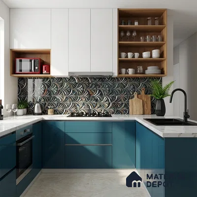 Patterned Look Wall & Floor Tile TL 08905 | High Gloss Finish 4 ft x 2 ft Vitrified Tile - 9 mm | Suitable For Kitchen, Bathroom, Bedroom & Office