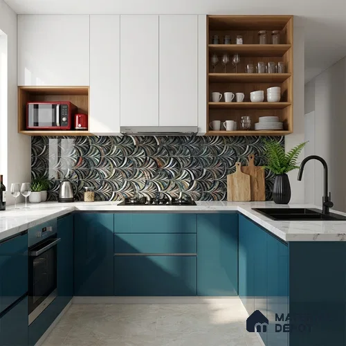 Patterned Look Wall & Floor Tile TL 08905 | High Gloss Finish 4 ft x 2 ft Vitrified Tile - 9 mm | Suitable For Kitchen, Bathroom, Bedroom & Office