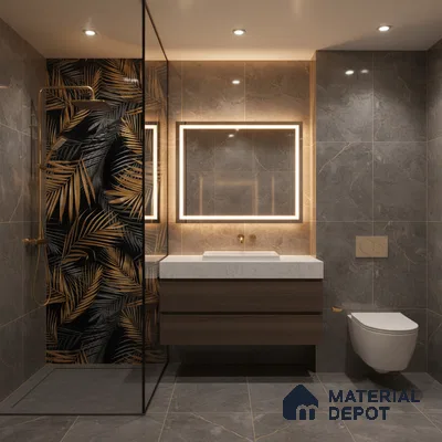 Tropical Wall Tile TL 08906 | High Gloss Finish 4 ft x 2 ft Vitrified Tile - 9 mm | Suitable for Bathroom, Accent/Feature Wall, Basin Area