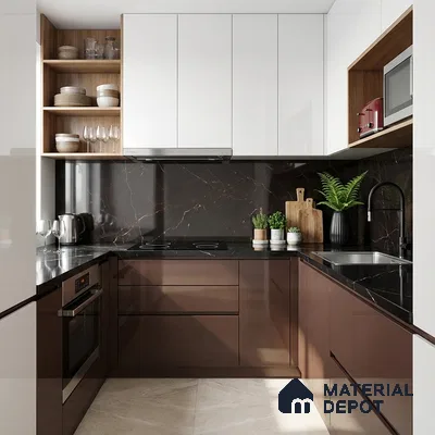 Marble Look Wall & Floor Tile TL 08908 | High Gloss Finish 4 ft x 2 ft Vitrified Tile - 9 mm | Suitable For Kitchen, Bathroom, Bedroom & Office