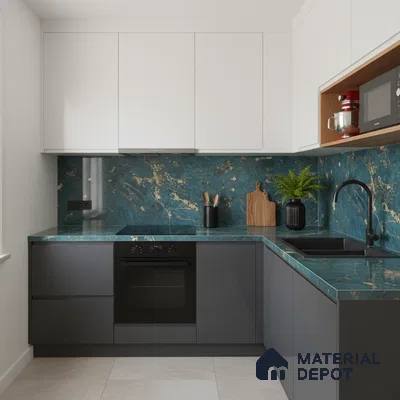Marble Look Wall & Floor Tile TL 08910 | High Gloss Finish 4 ft x 2 ft Vitrified Tile - 9 mm | Suitable For Kitchen, Bathroom, Bedroom & Office