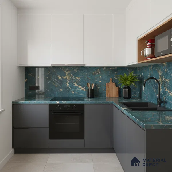 Marble Look Wall & Floor Tile TL 08910 | High Gloss Finish 4 ft x 2 ft Vitrified Tile - 9 mm | Suitable For Kitchen, Bathroom, Bedroom & Office