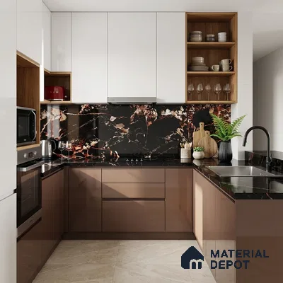 Stone Look Wall & Floor Tile TL 08911 | High Gloss Finish 4 ft x 2 ft Vitrified Tile - 9 mm | Suitable For Kitchen, Bathroom, Bedroom & Office