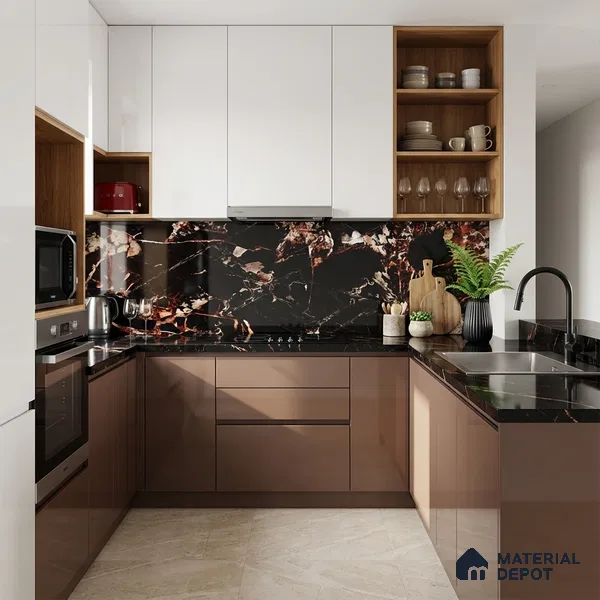 Stone Look Wall & Floor Tile TL 08911 | High Gloss Finish 4 ft x 2 ft Vitrified Tile - 9 mm | Suitable For Kitchen, Bathroom, Bedroom & Office