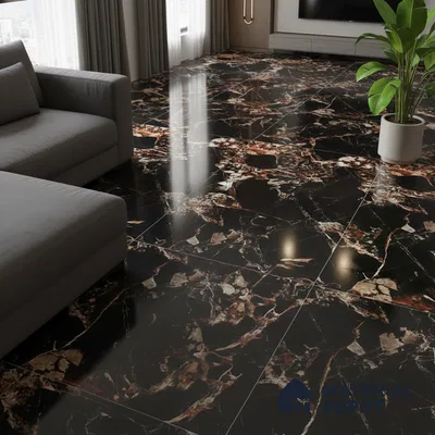 Stone Look Wall & Floor Tile TL 08911 | High Gloss Finish 4 ft x 2 ft Vitrified Tile - 9 mm | Suitable For Kitchen, Bathroom, Bedroom & Office