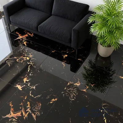 Marble Look Wall & Floor Tile TL 08912 | High Gloss Finish 4 ft x 2 ft Vitrified Tile - 9 mm | Suitable For Kitchen, Bathroom, Bedroom & Office