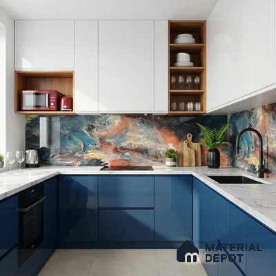 Patterned Look Wall & Floor Tile TL 08913 | High Gloss Finish 4 ft x 2 ft Vitrified Tile - 9 mm | Suitable For Kitchen, Bathroom, Bedroom & Office