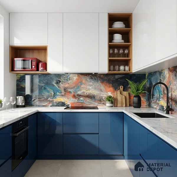 Patterned Look Wall & Floor Tile TL 08913 | High Gloss Finish 4 ft x 2 ft Vitrified Tile - 9 mm | Suitable For Kitchen, Bathroom, Bedroom & Office