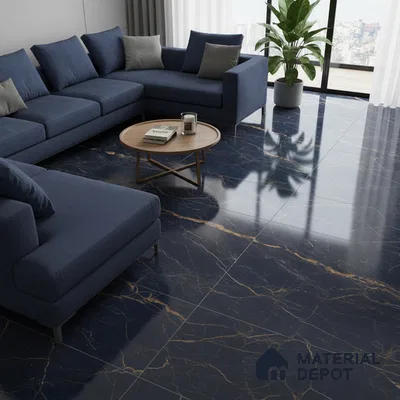 Marble Look Wall & Floor Tile TL 08914 | High Gloss Finish 4 ft x 2 ft Vitrified Tile - 9 mm | Suitable For Kitchen, Bathroom, Bedroom & Office