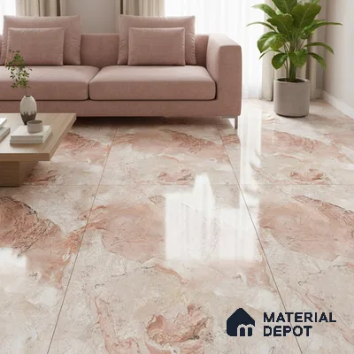 Marble Look Wall & Floor Tile TL 08917 | Glossy Finish 4 ft x 2 ft Vitrified Tile - 9 mm | Suitable For Kitchen, Bathroom, Bedroom & Office