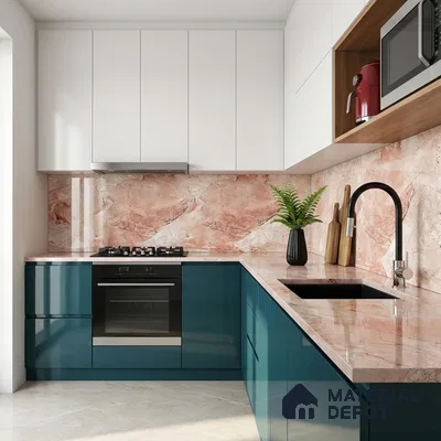 Marble Look Wall & Floor Tile TL 08917 | Glossy Finish 4 ft x 2 ft Vitrified Tile - 9 mm | Suitable For Kitchen, Bathroom, Bedroom & Office