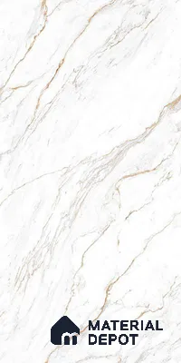 Marble Calacatta Wall & Floor Tile TL 08921 Off-White 4 ft x 2 ft Matte Finish Vitrified Tile - 9 mm | Suitable For Living Room, Bedroom, Kitchen