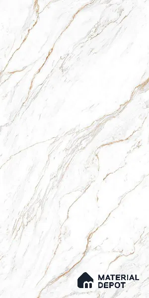 Marble Calacatta Wall & Floor Tile TL 08921 Off-White 4 ft x 2 ft Matte Finish Vitrified Tile - 9 mm | Suitable For Living Room, Bedroom, Kitchen