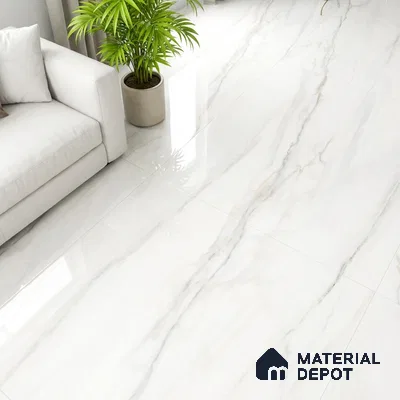 Marble Look Wall & Floor Tile TL 08930 | Glossy Finish 4 ft x 2 ft Vitrified Tile - 9 mm | Suitable For Kitchen, Bathroom, Bedroom & Office