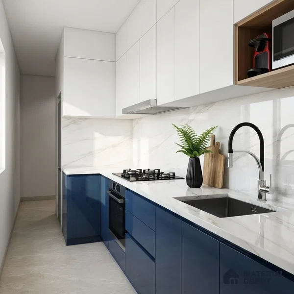 Marble Look Wall & Floor Tile TL 08930 | Glossy Finish 4 ft x 2 ft Vitrified Tile - 9 mm | Suitable For Kitchen, Bathroom, Bedroom & Office