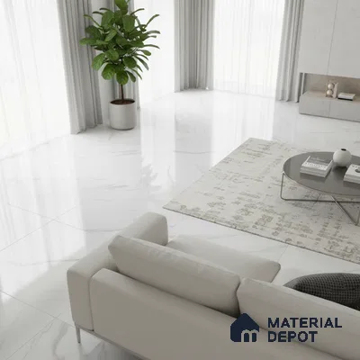 Marble Look Wall & Floor Tile TL 08931 | Glossy Finish 4 ft x 2 ft Vitrified Tile - 9 mm | Suitable For Kitchen, Bathroom, Bedroom & Office