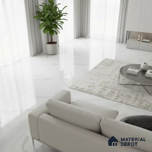 Marble Look Wall & Floor Tile TL 08931 | Glossy Finish 4 ft x 2 ft Vitrified Tile - 9 mm | Suitable For Kitchen, Bathroom, Bedroom & Office