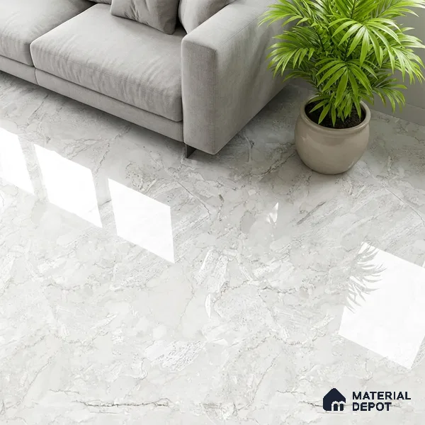 Marble Look Wall & Floor Tile TL 08933 | Glossy Finish 4 ft x 2 ft Vitrified Tile - 9 mm | Suitable For Kitchen, Bathroom, Bedroom & Office