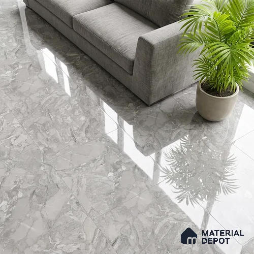 Marble Look Wall & Floor Tile TL 08934 | Glossy Finish 4 ft x 2 ft Vitrified Tile - 9 mm | Suitable For Kitchen, Bathroom, Bedroom & Office