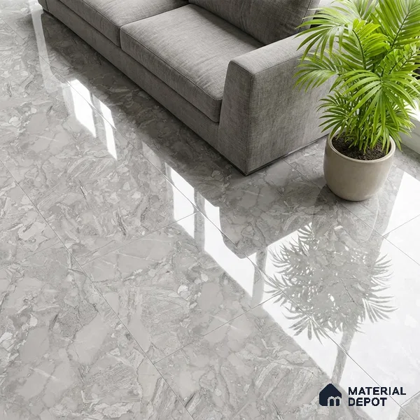 Marble Look Wall & Floor Tile TL 08934 | Glossy Finish 4 ft x 2 ft Vitrified Tile - 9 mm | Suitable For Kitchen, Bathroom, Bedroom & Office