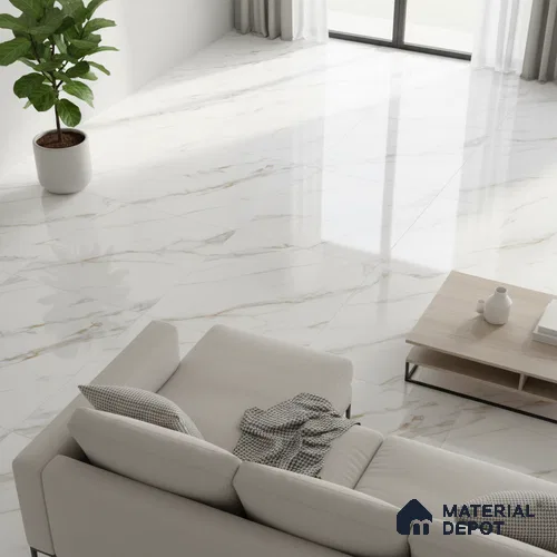 Marble Look Wall & Floor Tile TL 08937 | Glossy Finish 4 ft x 2 ft Vitrified Tile - 9 mm | Suitable For Kitchen, Bathroom, Bedroom & Office