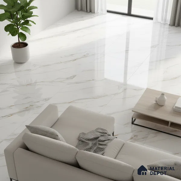 Marble Look Wall & Floor Tile TL 08937 | Glossy Finish 4 ft x 2 ft Vitrified Tile - 9 mm | Suitable For Kitchen, Bathroom, Bedroom & Office