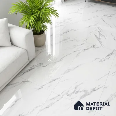 Marble Look Wall & Floor Tile TL 08938 | Glossy Finish 4 ft x 2 ft Vitrified Tile - 9 mm | Suitable For Kitchen, Bathroom, Bedroom & Office