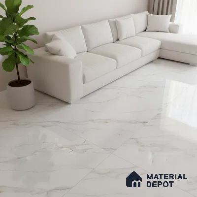 Marble Look Wall & Floor Tile TL 08939 | Glossy Finish 4 ft x 2 ft Vitrified Tile - 9 mm | Suitable For Kitchen, Bathroom, Bedroom & Office