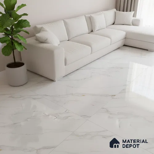 Marble Look Wall & Floor Tile TL 08939 | Glossy Finish 4 ft x 2 ft Vitrified Tile - 9 mm | Suitable For Kitchen, Bathroom, Bedroom & Office