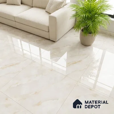 Marble Look Wall & Floor Tile TL 08944 | Glossy Finish 4 ft x 2 ft Vitrified Tile - 9 mm | Suitable For Kitchen, Bathroom, Bedroom & Office