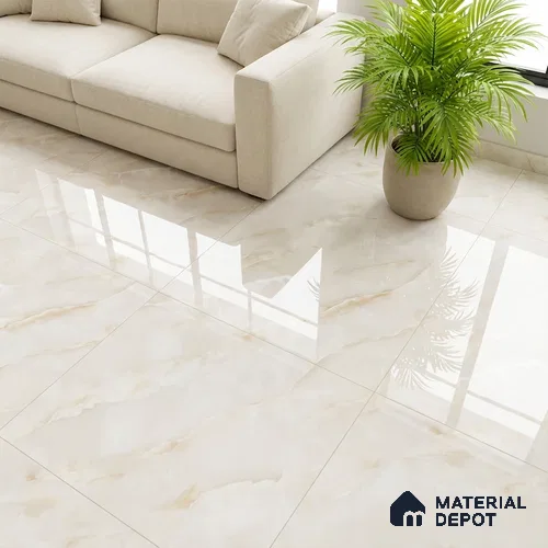 Marble Look Wall & Floor Tile TL 08944 | Glossy Finish 4 ft x 2 ft Vitrified Tile - 9 mm | Suitable For Kitchen, Bathroom, Bedroom & Office