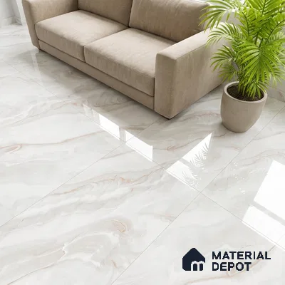 Marble Look Wall & Floor Tile TL 08946 | Glossy Finish 4 ft x 2 ft Vitrified Tile - 9 mm | Suitable For Kitchen, Bathroom, Bedroom & Office