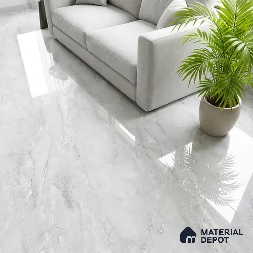 Marble Look Wall & Floor Tile TL 08949 | Glossy Finish 4 ft x 2 ft Vitrified Tile - 9 mm | Suitable For Kitchen, Bathroom, Bedroom & Office