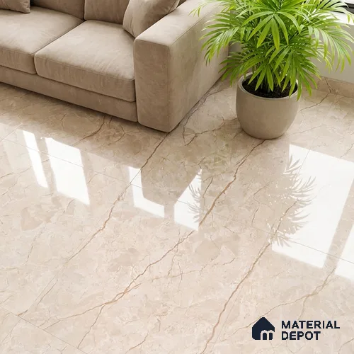 Marble Look Wall & Floor Tile TL 08951 | Glossy Finish 4 ft x 2 ft Vitrified Tile - 9 mm | Suitable For Kitchen, Bathroom, Bedroom & Office