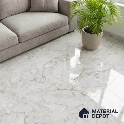 Marble Look Wall & Floor Tile TL 08952 | Glossy Finish 4 ft x 2 ft Vitrified Tile - 9 mm | Suitable For Kitchen, Bathroom, Bedroom & Office